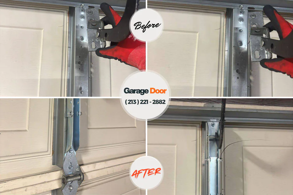 Before and after: garage door repair Silverton, OR